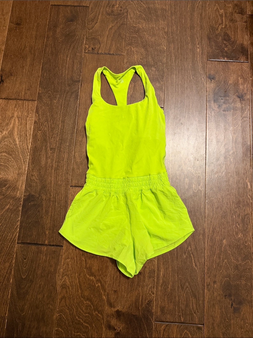 Neon Lime Women's Racerback Romper - Bright Lime